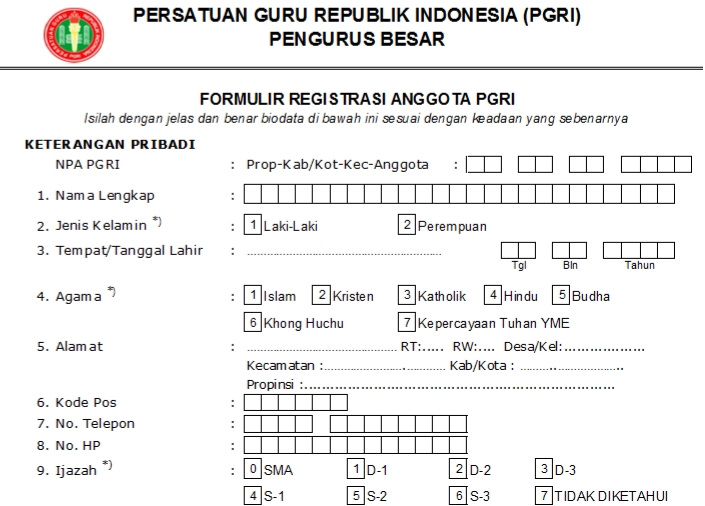Pendaftaran PGRI Rokan Hulu - Persatuan Guru Republik Indonesia Cabang Rokan Hulu